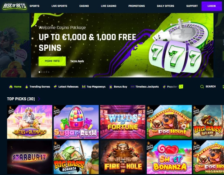 Rise of Bets, casino zonder vergunning